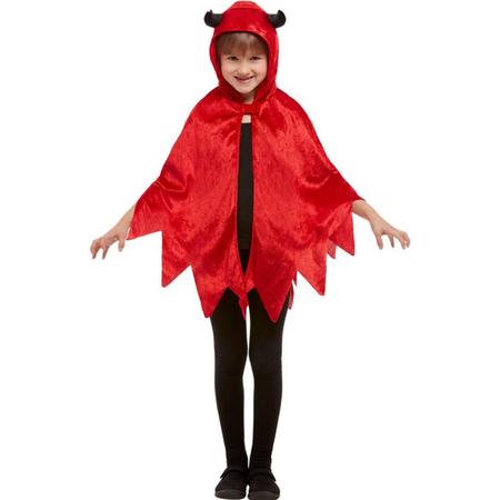 SMIFFYS - Rode fluweelachtige kleine duivel cape voor kinderen - Accessoires > Capes